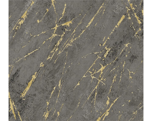 Tapet A.S CRÉATION Marmor grå/guld 0,53x10,05m Tapet med marmorlook och gyllene detaljer