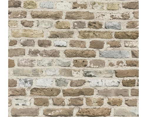 Tapet A.S CRÉATION Sten beige/grå 0,53x10,05m Närbild av en tegelvägg