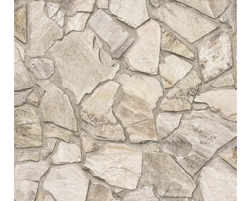 Tapet A.S CRÉATION 3D Sten beige/grå 0,53x10,05m Dekorativ stenmur för väggdekoration