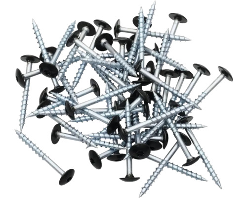 Hög med galvaniserade skruvar med tätningsbricka