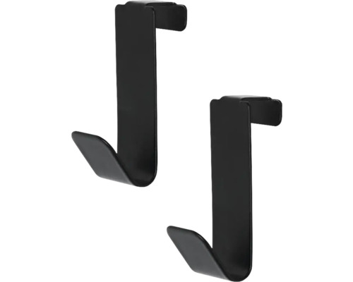 Krokar FJORDWALL 20x55x35mm svart 4-pack Två dörrkrokar av metall