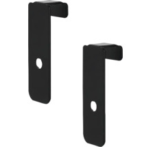 Två metallhyllkonsoler med fästhål