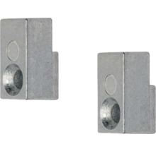 Två hörnanslutningar av metall