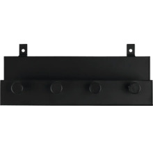 Svart vägghängare med fyra krokar för väggmontering