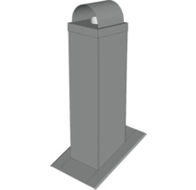 Skorstenshuv SAFEPIPE I NORDEN modulex Bastuskorsten svart stål ø 115 mm höjd 1200 mm för takvinklar 10-45 gr huvstorlek 350x350 mm