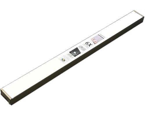Vägglistset NEUHOFER salningslist shakerstil MDF vit 8,5x94,5x1180mm 6st/pak Förpackning med sex MDF-remsor