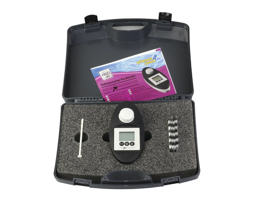 Elektronisk pooltestare i fodral med tillbehör