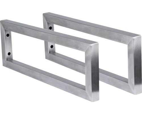 Fäste för tvättställsskiva DIFFERNZ metall borstad 44x15 cm 2-pack 38.215.03 Två bordsben i metall
