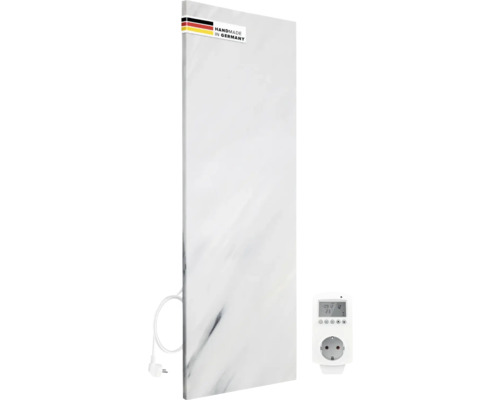 Infrarödvärmare med marmorlook och digital termostat