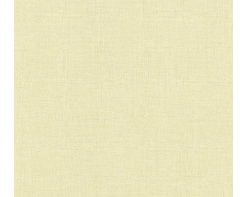 Tapet A.S CRÉATION Textil look gul 0,53x10,05m Närbild av en ljust färgad textil tapet med en lätt struktur.