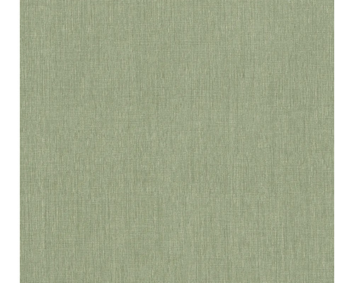 Tapet A.S CRÉATION Textil look grön 0,53x10,05m Närbild av en grön textiltapet med fin struktur.