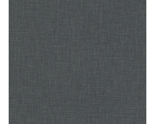 Tapet A.S CRÉATION Textil look svart 0,53x10,05m Textiltapet med fin vävstruktur