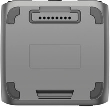 Undersida av batteripaket med kontakter och gummifötter