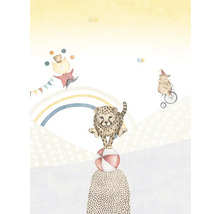 Illustration av en cirkusscen med gepard, katt och björn