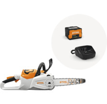 Batteridriven motorsåg med batteri och laddare