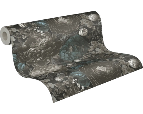 Tapetrulle med blommönster