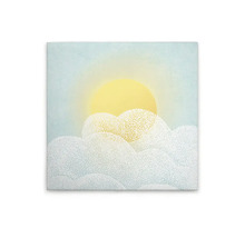 Målning med sol och moln