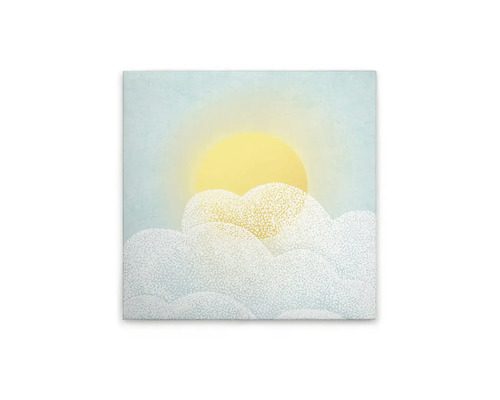 Målning med sol och moln