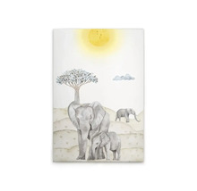 Dekorativ väggbild med elefanter och afrikanskt landskap