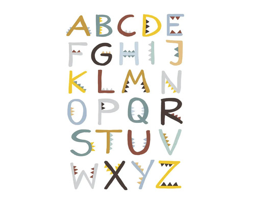 Alfabetillustration i dinosauriestil