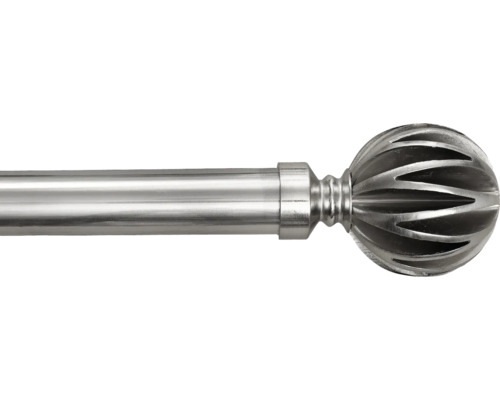 Gardinstång HASTA Ylva komplett set silver 25/28mm Gardinstång med dekorativt ändstycke i form av en kula