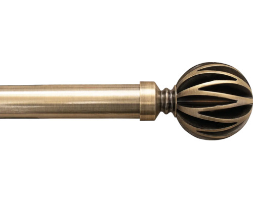 Gardinstång HASTA Ylva komplett set mässing 25/28mm Gardinstång med dekorativ knopp i form av en boll