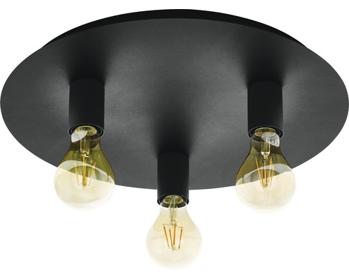 Plafond EGLO Passano 3L Ø45cm svart Svart taklampa med tre glödlampor