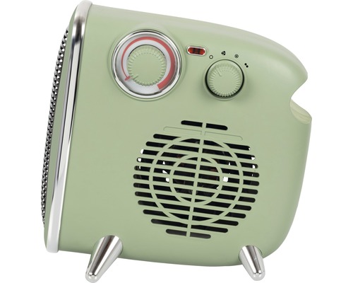 Värmefläkt i retrodesign med vred för temperaturjustering