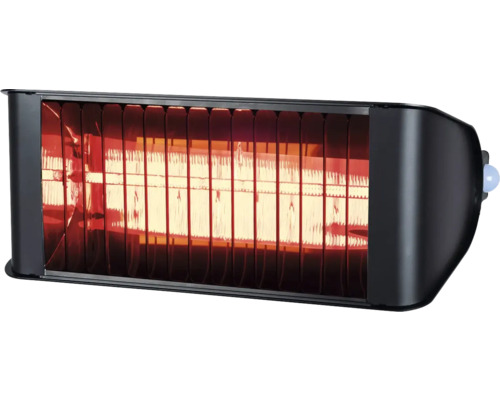 Terrassvärmare EUROM Golden Giant 2400 svart el 570 mm inkl fjärrkontroll 2400 W Värmelampa för utomhusbruk