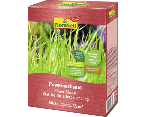 Gräsmattefrö FLORASELF SELECT Kraftfrö för efterbehandling 0,5kg 15m²