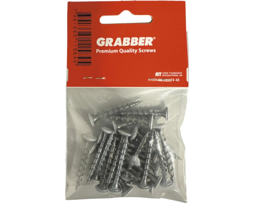 Förpackning med Grabber Premium kvalitetsskruvar