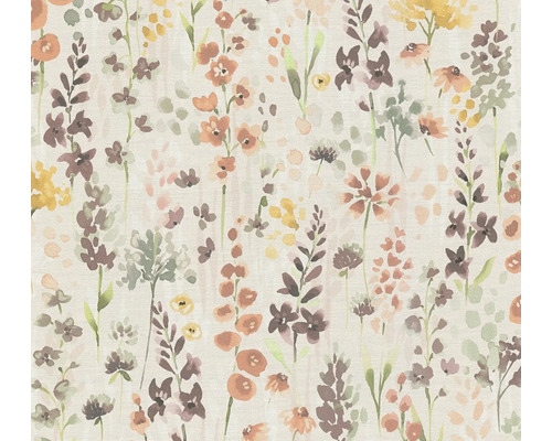 Tapet A.S. CRÈATION Akvarell blom beige 0,53x10,05m Tyg med blommönster