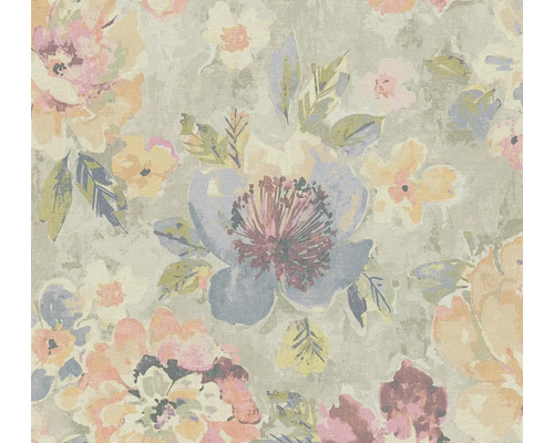 Tapet A.S. CRÈATION Akvarell vintage gul 0,53x10,05m Tapet med blommönster