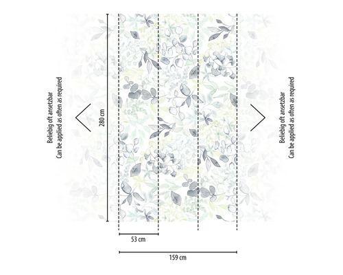 Mått på en fototapet med blommönster