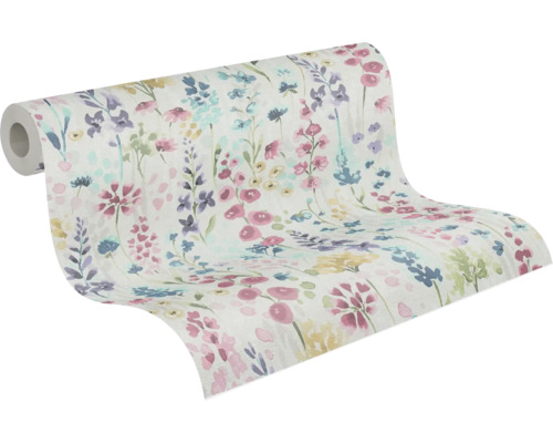 Tapetrulle med blommönster