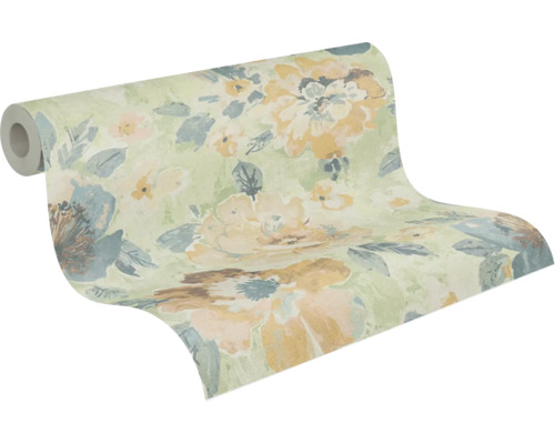 Tapetrulle med blomstermönster