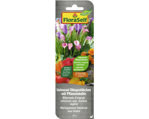 Näringspinnar FLORASELF Nature Universal med biokol, alger och humussyror 30st FloraSelf Universal näringspinnar med biokol, 30 stycken