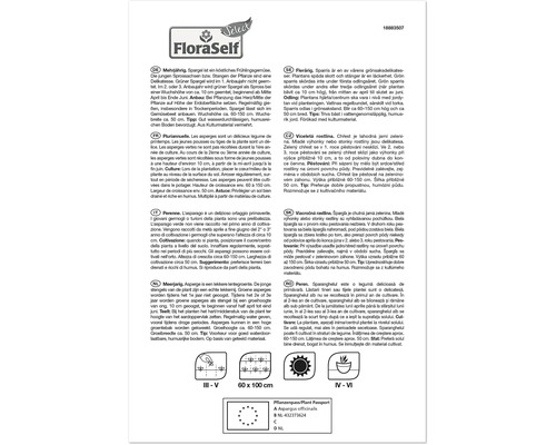 Information om sparrisväxten med planteringsinstruktioner och växtpass