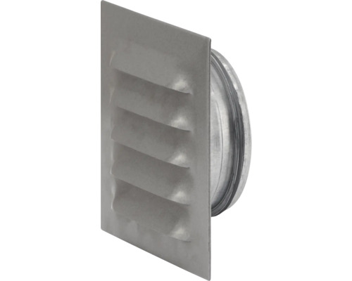 Ventilationsgaller FRESH metall grå med stos och insektsraster Ø100 mm #145 Yttre väggjalusi av metall