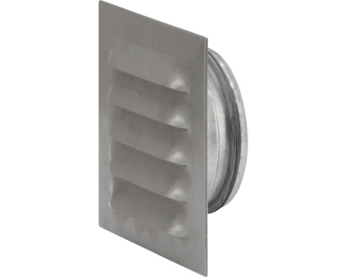 Ventilationsgaller FRESH metall grå med stos och insektsraster Ø125 mm #165 Väggmonterat väderskyddsgaller i metall med lameller