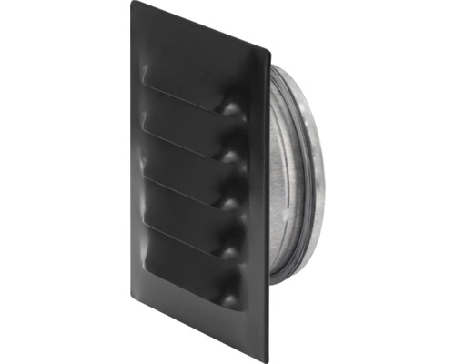 Ventilationsgaller FRESH metall svart med stos och insektsraster Ø80 mm #165 Yttre jalusi av metall