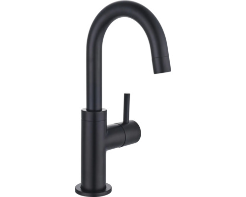 Svart köksblandare med hög pip