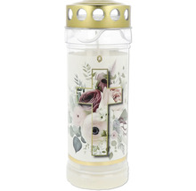 Gravljus med kors och blommönster