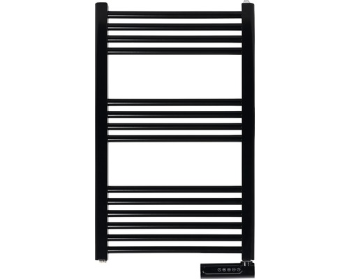 Svart handdukstork med horisontella värmestavar