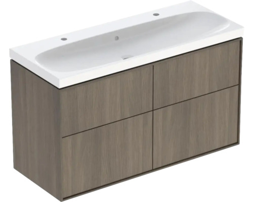 Tvättställ med underskåp IFÖ Sense Art 120 x 68,2 x 48,2 cm träutseende trädekor Tvättställsskåp med fyra lådor och ett tvättställ