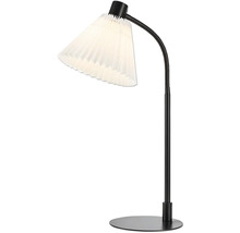 Bordslampa med plisserad skärm och flexibel arm