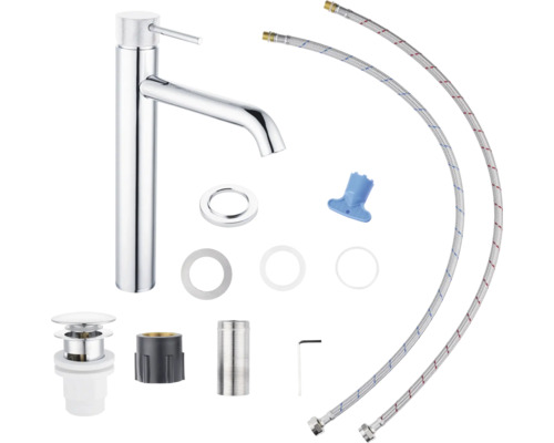 Tvättställsblandare med tillbehör för badrumsinstallation