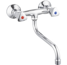 Tvågreppsblandare av metall för väggmontering