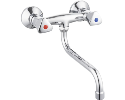 Tvågreppsblandare av metall för väggmontering