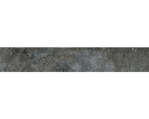 Sockel Industrial antracit sidenmatt 10x60 cm Grå keramikplatta med matt yta